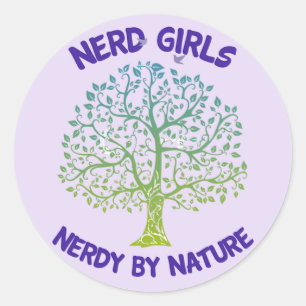 Rond Sticker nerd Girls Nerdy par Nature
