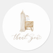 Rond Sticker Neutral Boho Baby Brunch (Devant)