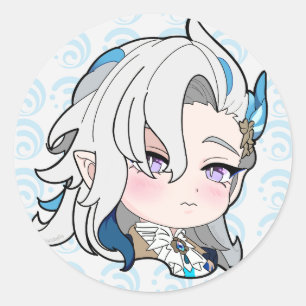 Rond Sticker Neuvillette Chibi