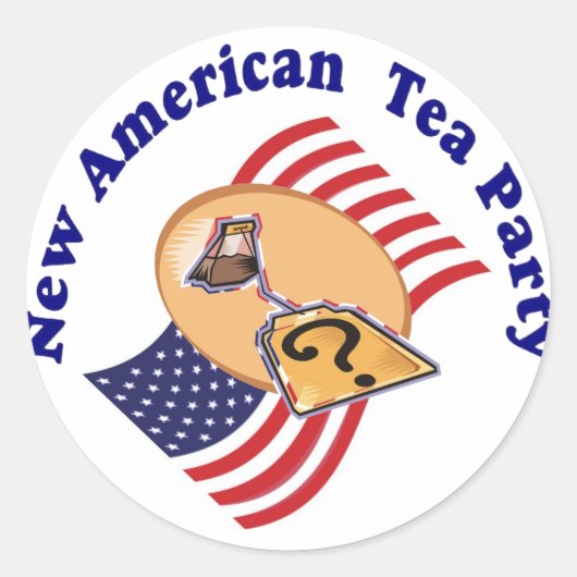 Rond Sticker New American Tea Party (Devant)