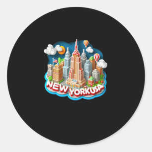 Rond Sticker New York City Aux Etats-Unis