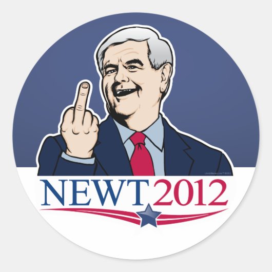 Rond Sticker Newt Gingrich 2012 (Devant)