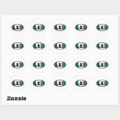 Rond Sticker Nigeria Drapeau de crosse (Feuille)