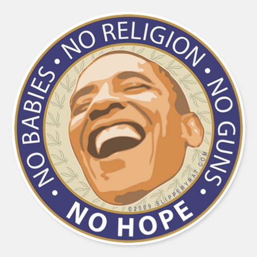 Rond Sticker "No Hope" d'Obama (Devant)