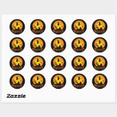 Rond Sticker nocturne Silhouette Halloween Witch (Feuille)