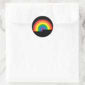 Rond Sticker noir arc-en-ciel (Sac)