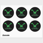 Rond Sticker noir câblé (Feuille)