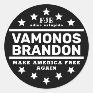 Rond Sticker noir classique Vamonos Brandon II