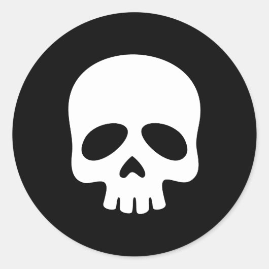 Rond Sticker noir crâne (Devant)