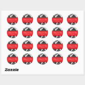 Rond Sticker noir Damask Seal (Feuille)