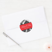 Rond Sticker noir Damask Seal (Enveloppe)