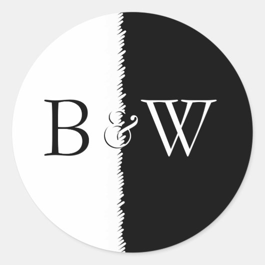 Rond Sticker noir et blanc (Devant)