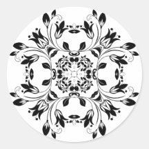 Sticker noir et blanc Damask