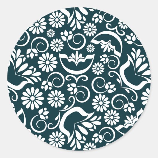 Rond Sticker noir et blanc élégant (Devant)