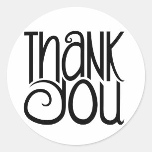Rond Sticker noir Merci