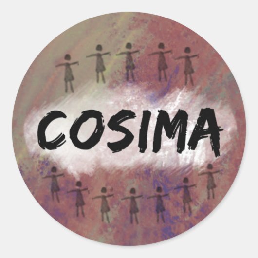 Rond Sticker noir Orphan - Cosima (Devant)