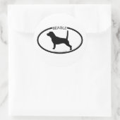 Rond Sticker noir Silhouette beagle (Sac)