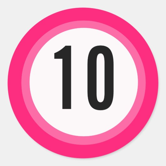 Rond Sticker numérique rose (Devant)