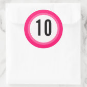 Rond Sticker numérique rose (Sac)