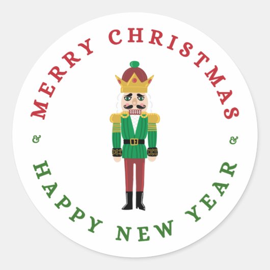 Rond Sticker Nutcracker Joyeux Noël (Devant)