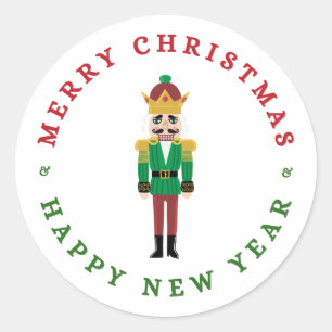 Rond Sticker Nutcracker Joyeux Noël