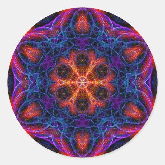 Rond Sticker Ocanayia Fractal Mandala (Devant)