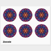 Rond Sticker Ocanayia Fractal Mandala (Feuille)