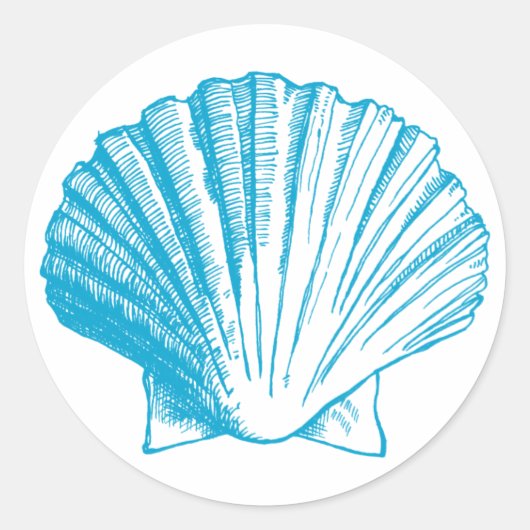 Rond Sticker Ocean Blue Sea Shell (Devant)