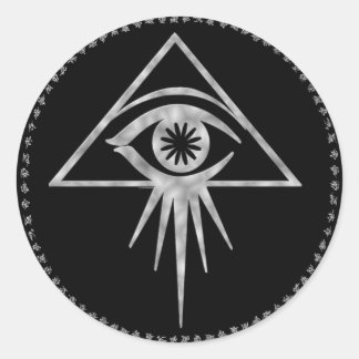 Rond Sticker oeil tout-vu Eon (Noir)