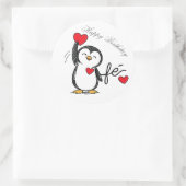 Rond sticker of a happy penguin (Sac)