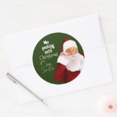 Rond Sticker officiel "No Peeking" de Père Noël (Enveloppe)