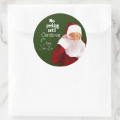Rond Sticker officiel "No Peeking" de Père Noël (Sac)