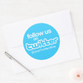 Rond Sticker officiel "Suivez-nous sur Twitter" (Enveloppe)