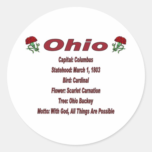 Rond Sticker Ohio State Info (Devant)