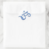 Rond Sticker Ohm Symbole en bleu (Sac)