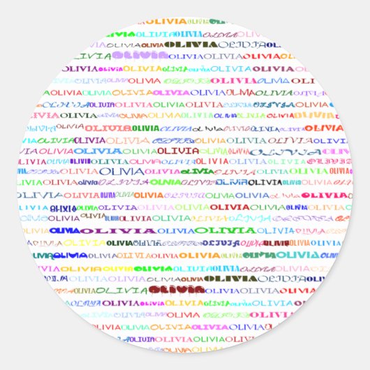 Rond Sticker Olivia Text Design II (Devant)