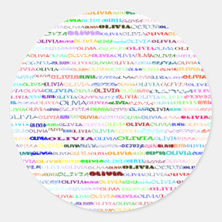 Rond Sticker Olivia Text Design II