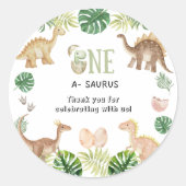 Rond Sticker One-a-Saurus 1er anniversaire (Devant)