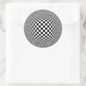 Rond Sticker Optique Illusion Checkers (Sac)