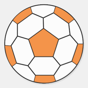 Rond Sticker Orange Ball de football