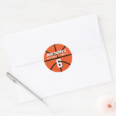 Rond Sticker Orange Basketball Sports Anniversaire (Enveloppe)