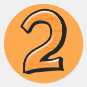 Rond Sticker orange numéro 2