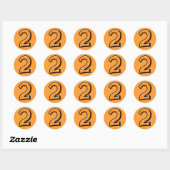 Rond Sticker orange Silly Numéro 2 (Feuille)