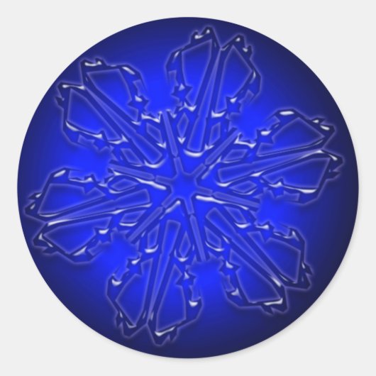 Rond Sticker ornemental bleu (Devant)