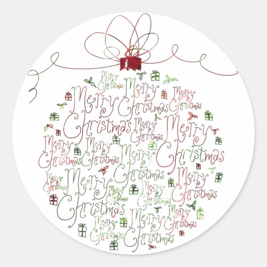 Rond Sticker ornemental de Noël (Devant)