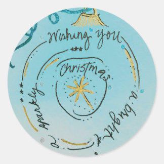 Rond Sticker ornemental de Noël