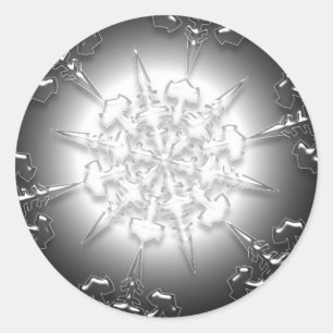 Rond Sticker ornemental en argent