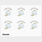 Rond Sticker ou sceau de nom de Citrouille personnalisé (Feuille)