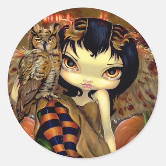 Rond Sticker "Owlyn in Autumn" (Devant)