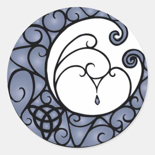 Rond Sticker Pagan Moon violet et noir (Devant)